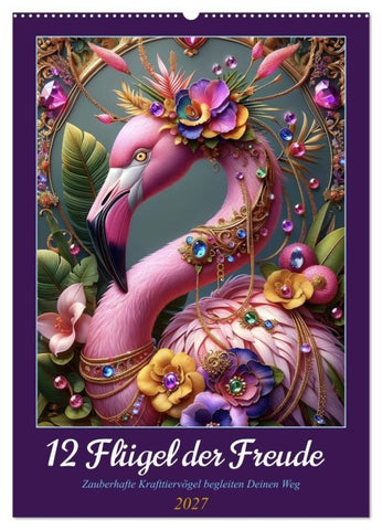 12 Flügel der Freude (Wandkalender 2027 DIN A2 hoch), CALVENDO Monatskalender