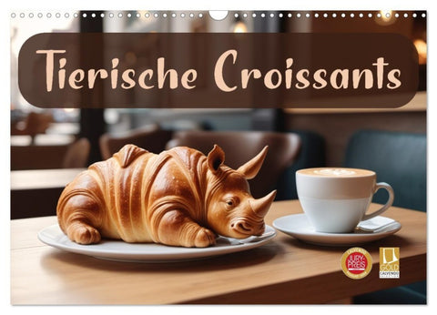 Tierische Croissants (Wandkalender 2027 DIN A3 quer), CALVENDO Monatskalender