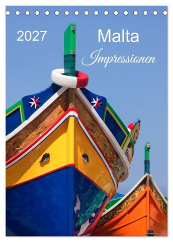 Malta Impressionen (Tischkalender 2027 DIN A5 hoch), CALVENDO Monatskalender