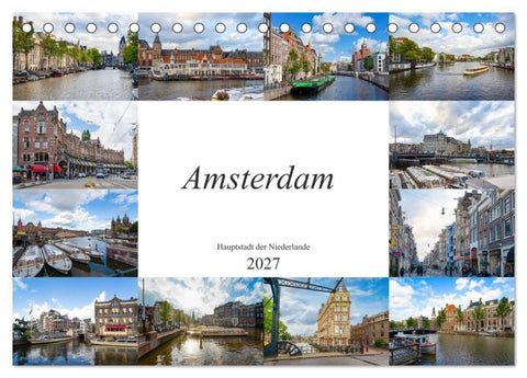 Amsterdam - Hauptstadt der Niederlande (Tischkalender 2027 DIN A5 quer), CALVENDO Monatskalender