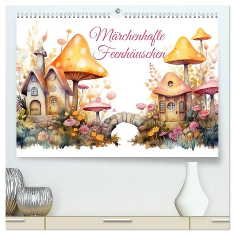 Märchenhafte Feenhäuschen (hochwertiger Premium Wandkalender 2027 DIN A2 quer), Kunstdruck in Hochglanz