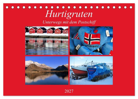 Hurtigruten - Unterwegs mit dem Postschiff (Tischkalender 2027 DIN A5 quer), CALVENDO Monatskalender