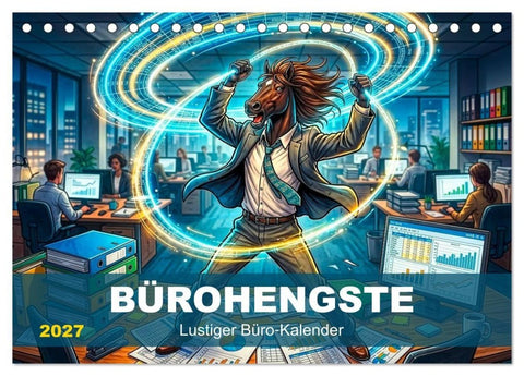 Bürohengste - Lustiger Büro¿Kalender (Tischkalender 2027 DIN A5 quer), CALVENDO Monatskalender