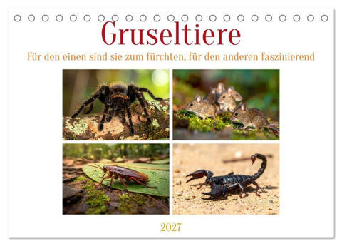 Gruseltiere (Tischkalender 2027 DIN A5 quer), CALVENDO Monatskalender