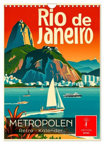 Metropolen Retro-Kalender (Wandkalender 2027 DIN A4 hoch), CALVENDO Monatskalender