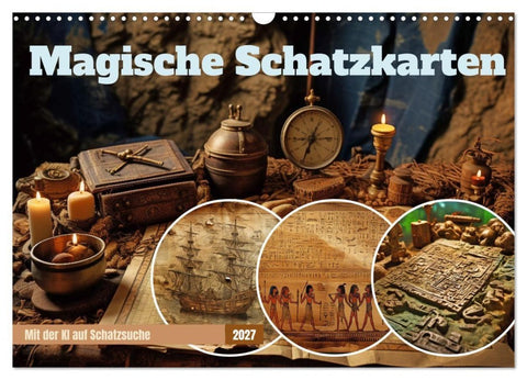 Magische Schatzkarten (Wandkalender 2027 DIN A3 quer), CALVENDO Monatskalender
