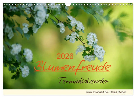 Blumenfreude Terminkalender (Wandkalender 2026 DIN A3 quer), CALVENDO Monatskalender