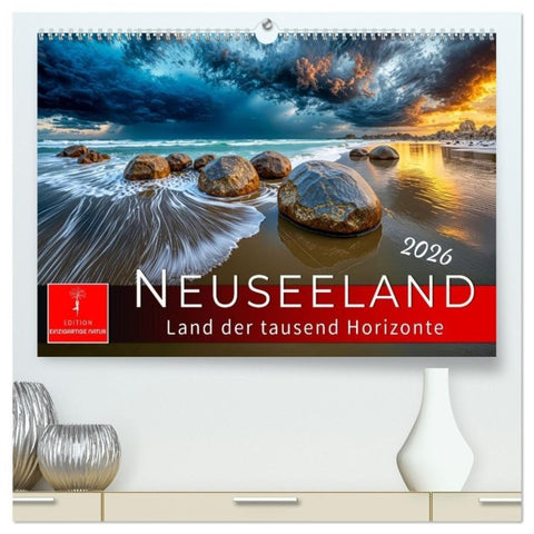 Neuseeland - Land der tausend Horizonte (hochwertiger Premium Wandkalender 2026 DIN A2 quer), Kunstdruck in Hochglanz