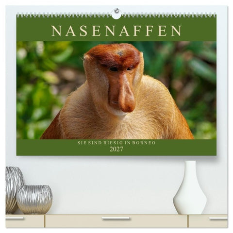 Nasenaffen von Borneo (hochwertiger Premium Wandkalender 2027 DIN A2 quer), Kunstdruck in Hochglanz
