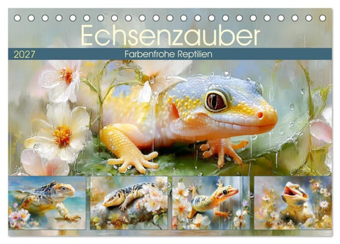 Echsenzauber. Farbenfrohe Reptilien (Tischkalender 2027 DIN A5 quer), CALVENDO Monatskalender