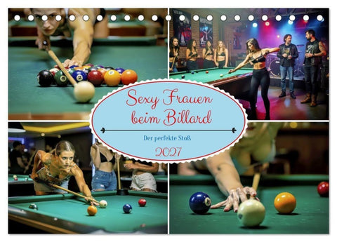 Sexy Frauen beim Billard (Tischkalender 2027 DIN A5 quer), CALVENDO Monatskalender