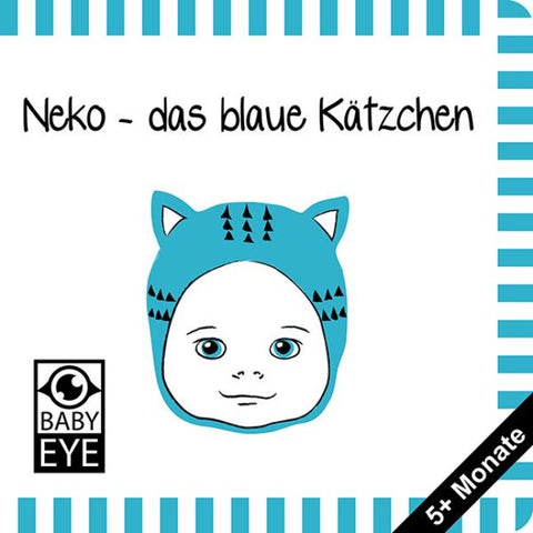 Neko – das blaue Kätzchen: Kontrastbuch für Babys – Gesichter · kontrastreiche Bilder angepasst an Babyaugen · Schwarz Weiß Primärfarben Buch für Neugeborene · Mein erstes Bilderbuch · Montessori Buch