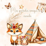 Mis amigos favoritos de la escuela - animales del bosque boho