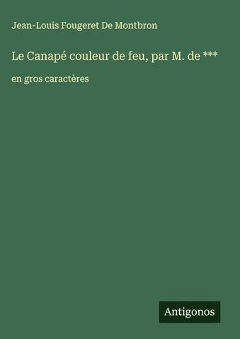 Le Canapé couleur de feu, par M. de ***
