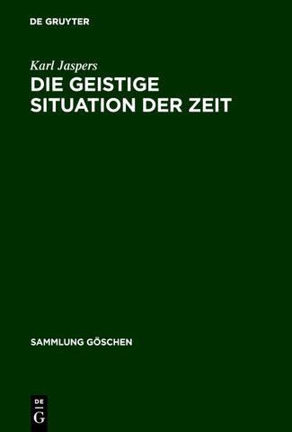 Die geistige Situation der Zeit