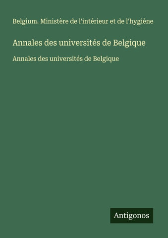 Annales des universités de Belgique