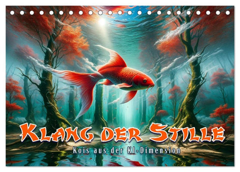 Klang der Stille - Kois aus der KI Dimension (Tischkalender 2026 DIN A5 quer), CALVENDO Monatskalender