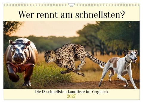 Wer rennt am schnellsten? (Wandkalender 2027 DIN A3 quer), CALVENDO Monatskalender