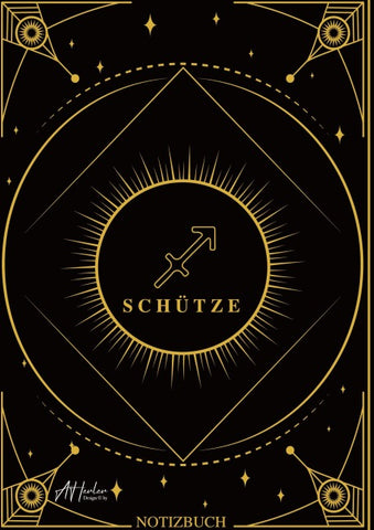 Edles Notizbuch Sternzeichen Schütze | Designed by Alfred Herler