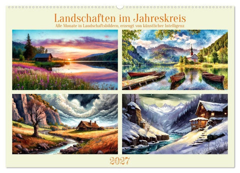 Landschaften im Jahreskreis (Wandkalender 2027 DIN A2 quer), CALVENDO Monatskalender