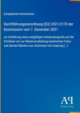 Durchführungsverordnung (EU) 2021/2170 der Kommission vom 7. Dezember 2021