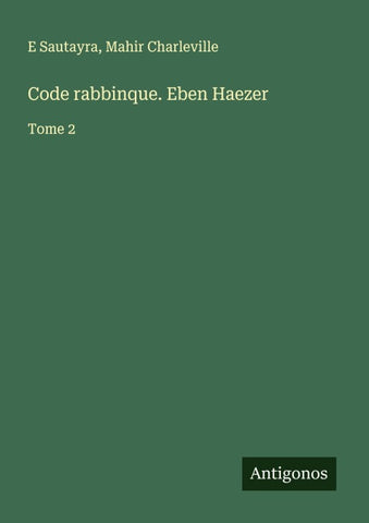 Code rabbinque. Eben Haezer