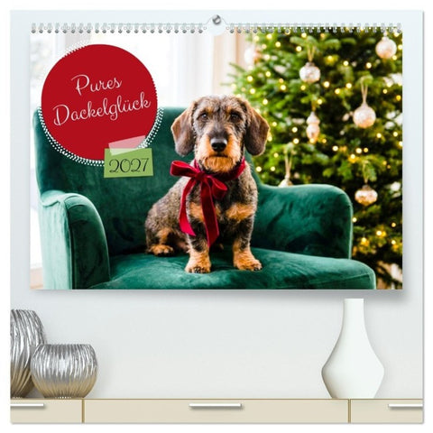 Pures Dackelglück (hochwertiger Premium Wandkalender 2027 DIN A2 quer), Kunstdruck in Hochglanz