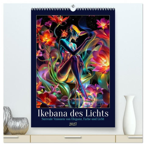 Ikebana des Lichts (hochwertiger Premium Wandkalender 2027 DIN A2 hoch), Kunstdruck in Hochglanz