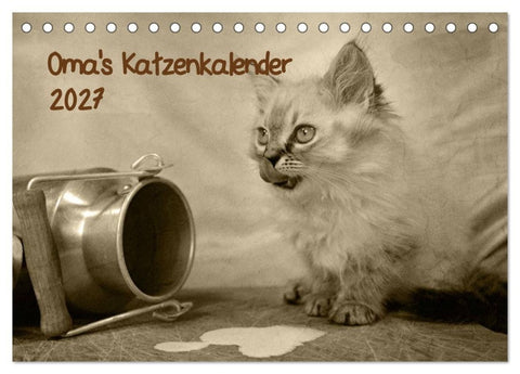 Oma's Katzenkalender 2027 (Tischkalender 2027 DIN A5 quer), CALVENDO Monatskalender