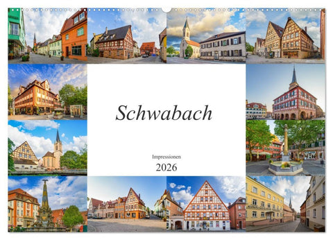 Schwabach Impressionen (Wandkalender 2026 DIN A2 quer), CALVENDO Monatskalender