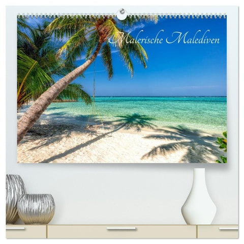 Malerische Malediven (hochwertiger Premium Wandkalender 2027 DIN A2 quer), Kunstdruck in Hochglanz