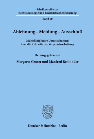 Ablehnung - Meidung - Ausschluß.