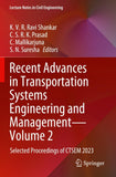 Recent Advances in Transportation Systems Engineering and Management—Volume 2