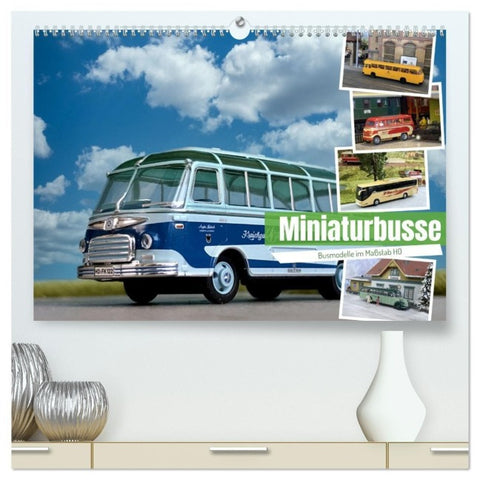 Miniaturbusse (hochwertiger Premium Wandkalender 2027 DIN A2 quer), Kunstdruck in Hochglanz