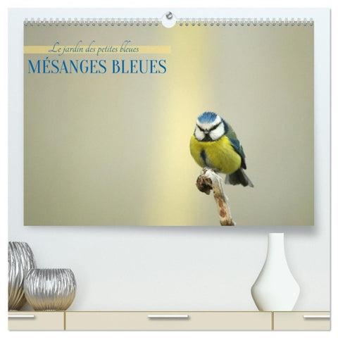 Mésanges bleues (Calendrier mural haut de gamme 2027 DIN A2 vertical), CALVENDO calendrier mensuel