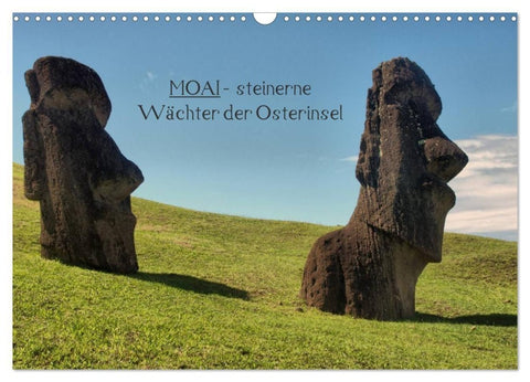 MOAI - steinerne Wächter der Osterinsel (Wandkalender 2027 DIN A3 quer), CALVENDO Monatskalender