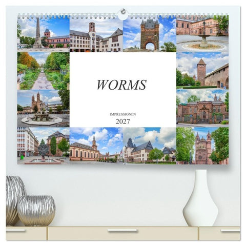 Worms Impressionen (hochwertiger Premium Wandkalender 2027 DIN A2 quer), Kunstdruck in Hochglanz