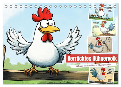 Verrücktes Hühnervolk (Tischkalender 2027 DIN A5 quer), CALVENDO Monatskalender