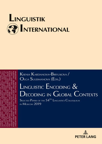 Linguistic Encoding & Decoding in Global Contexts