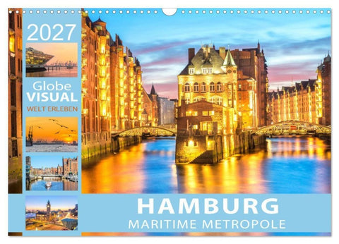 HAMBURG - Maritime Metropole (Wandkalender 2027 DIN A3 quer), CALVENDO Monatskalender