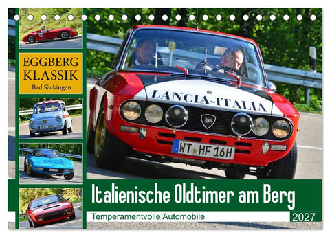 Italienische Oldtimer am Berg (Tischkalender 2027 DIN A5 quer), CALVENDO Monatskalender