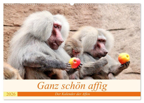 Ganz schön affig - Der Kalender der Affen (Wandkalender 2026 DIN A2 quer), CALVENDO Monatskalender