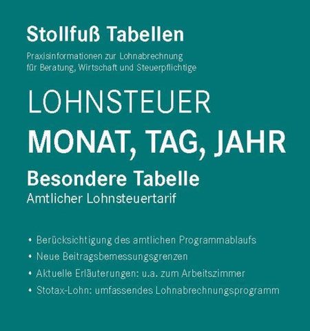 Tabelle, Lohnsteuer 2026 Monat, Tag, Jahr Sonderausgabe Juli