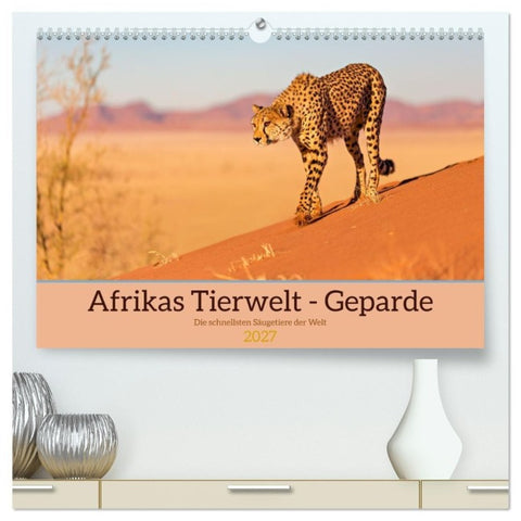 Afrikas Tierwelt - Geparde (hochwertiger Premium Wandkalender 2027 DIN A2 quer), Kunstdruck in Hochglanz