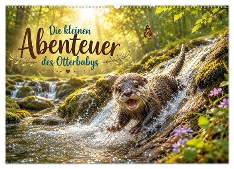 Die kleinen Abenteuer des Otterbabys (Wandkalender 2027 DIN A2 quer), CALVENDO Monatskalender