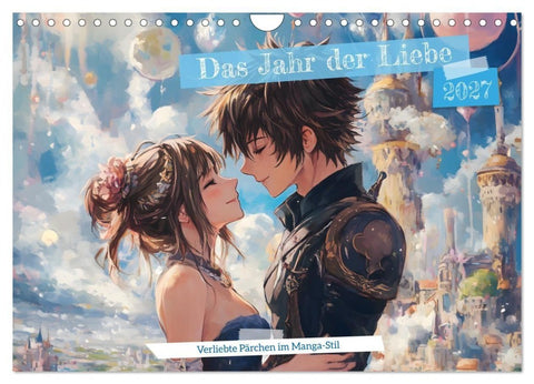 Das Jahr der Liebe: Verliebte Pärchen im Manga-Stil (Wandkalender 2027 DIN A4 quer), CALVENDO Monatskalender