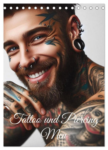 Tattoo und Piercing Men (Tischkalender 2027 DIN A5 hoch), CALVENDO Monatskalender