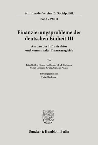 Finanzierungsprobleme der deutschen Einheit III.