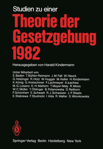 Studien zu einer Theorie der Gesetzgebung 1982