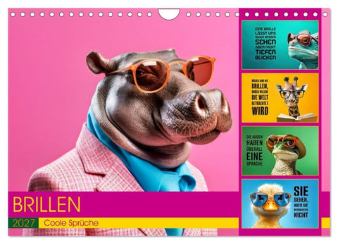BRILLEN - coole Sprüche (Wandkalender 2027 DIN A4 quer), CALVENDO Monatskalender